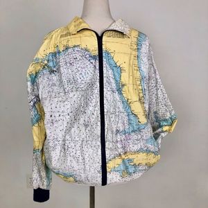 **SOLD**80's Tyvek Jacket  Windbreaker - World Map